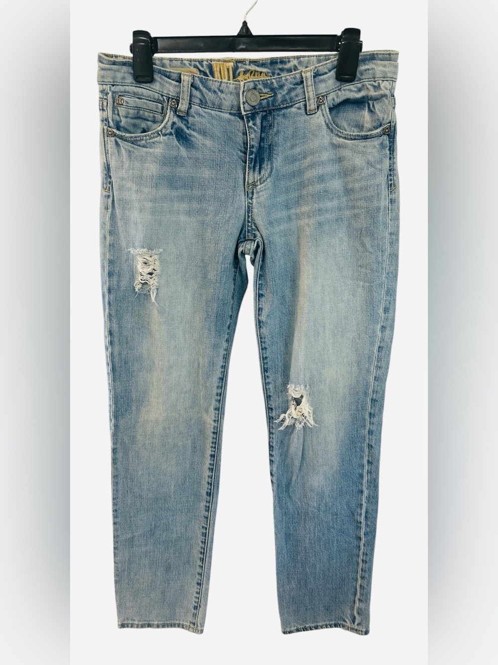 Kut from the Kloth Light Wash Distressed Catherine Boyfriend Jeans, 6